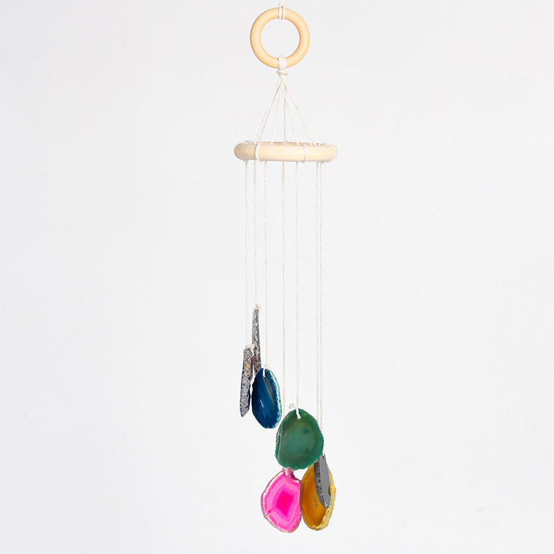 Agate Slice Wind Chimes - Irregular Color Crystal Home Decor