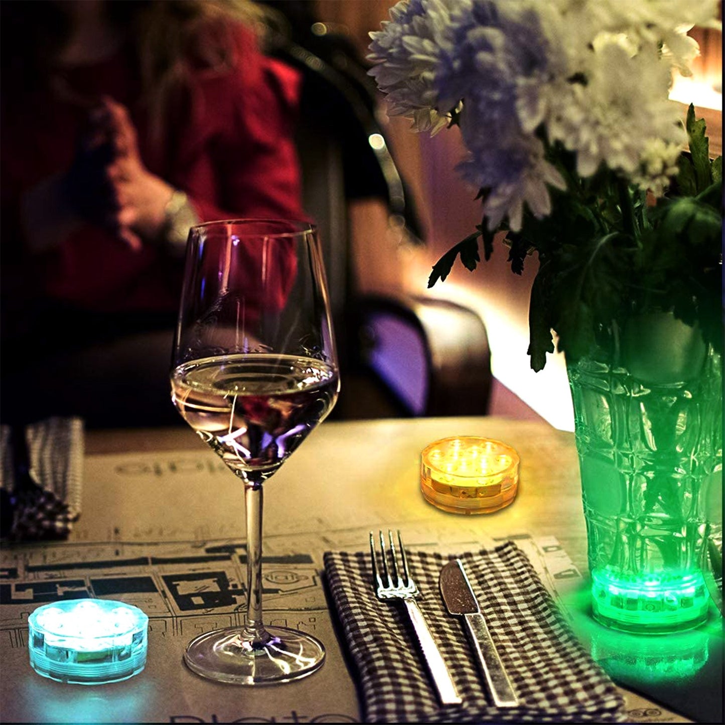 RGB Underwater Pool Lights 4-Pack with Remote Waterproof Submersible LED Decor