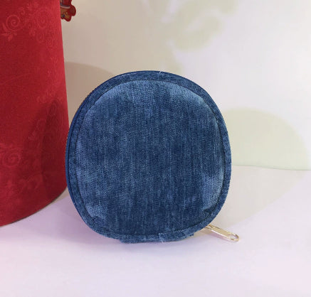 Thickened Velvet Jewelry Pouch & Accessory Storage Box - Multi-Functional Round or Long Design