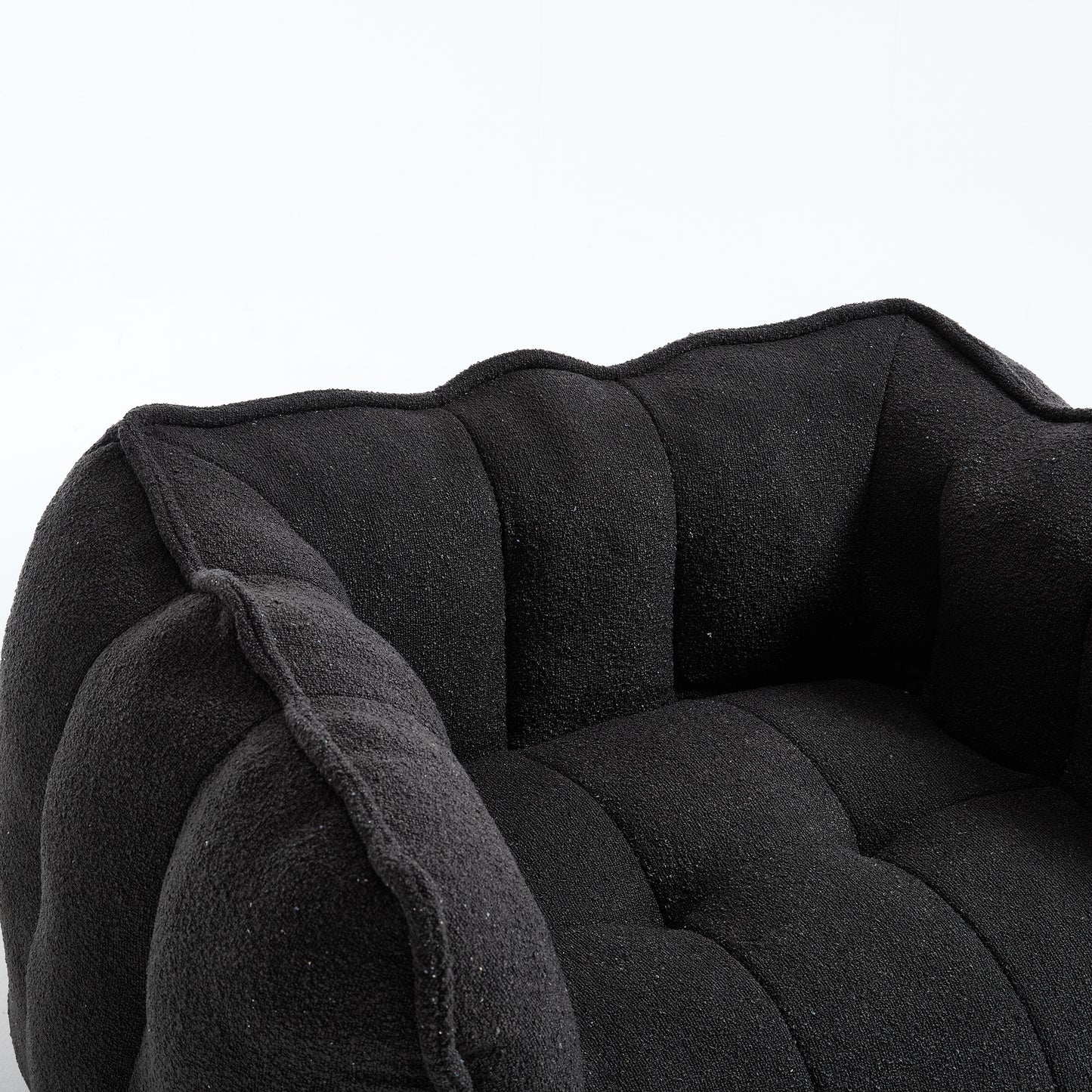 Soft Black Bean Bag Chair with High Resilient Foam for Adults