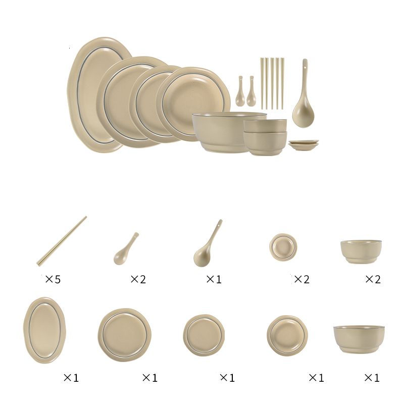 Luxury Household Tableware Set - Irregular Shape Ceramic Dinnerware