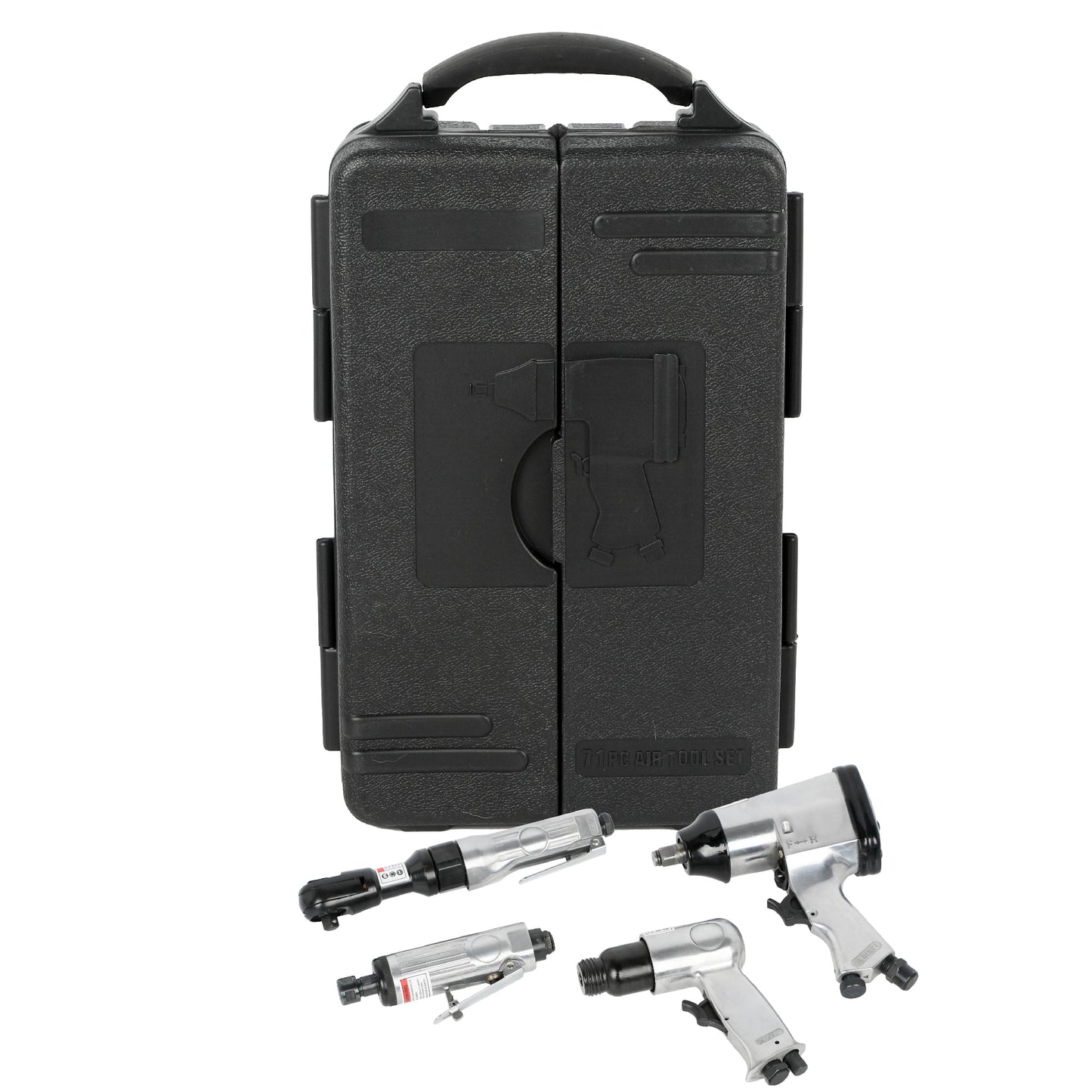 71 Piece Air Tool Kit with Impact Wrench, Air Ratchet, Grinder & Accessories