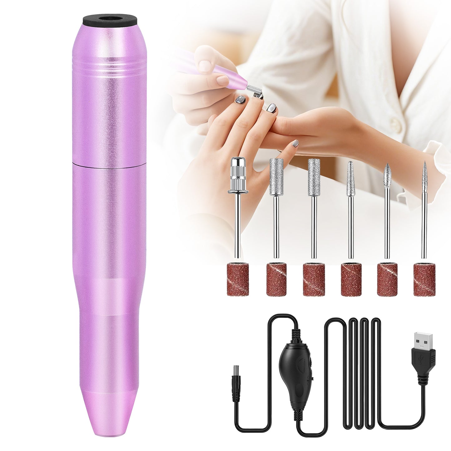 Portable Electric Nail Drill Kit - Professional Manicure Pedicure Tool