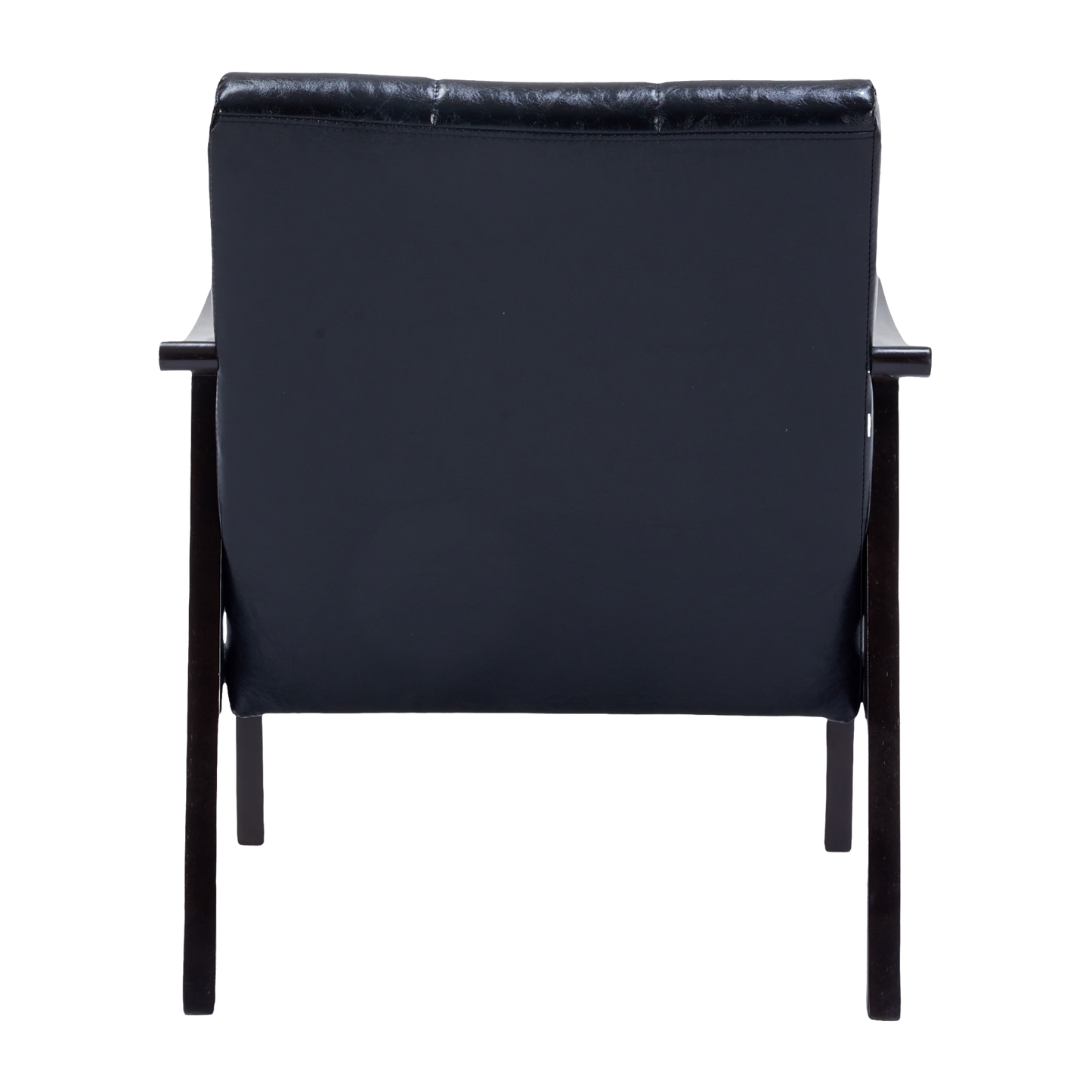 Modern High Back Armchair - Antique Black PU Leather