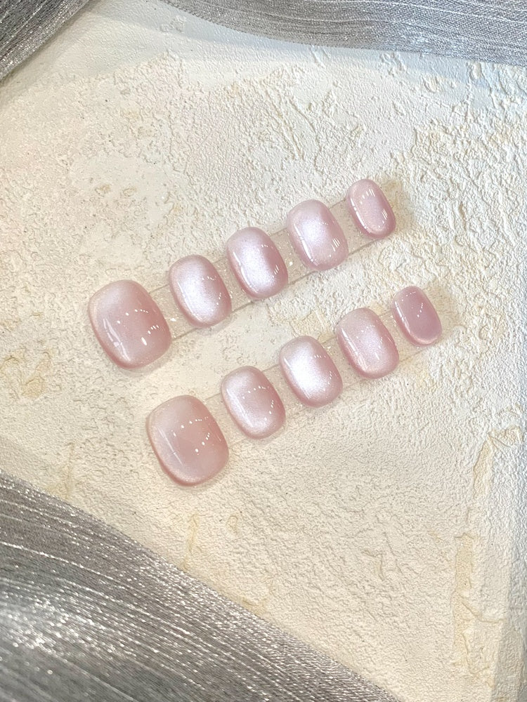 Cherry Blossom Nail Stickers Short Nail Art Decals Set - Pink, XS S M