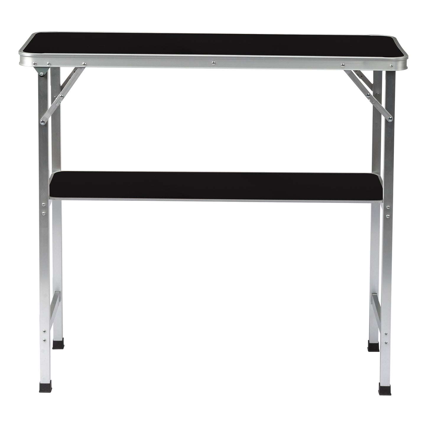 Portable Folding Bar Table with Storage Shelf - Black Skirt