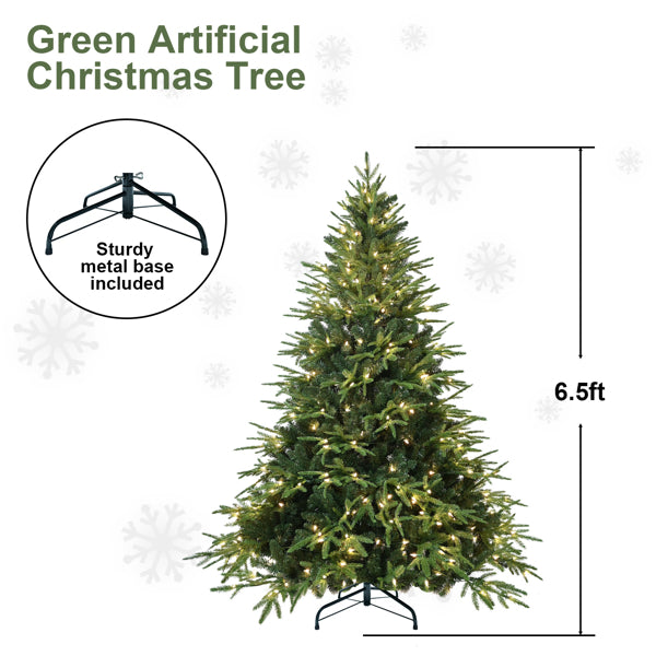 6.5ft Green Artificial Christmas Tree with 450L LED Lights