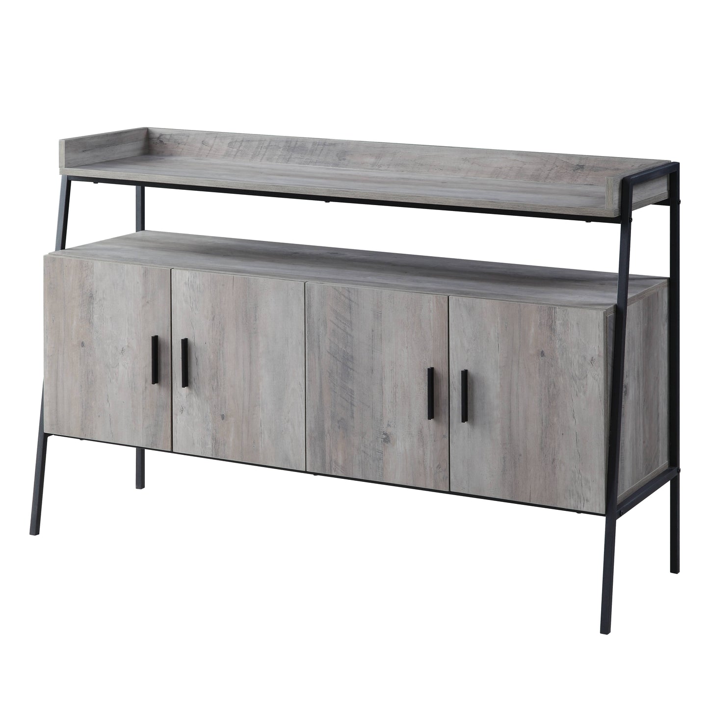 Gray Oak & Black Finish TV Stand for 50" TVs