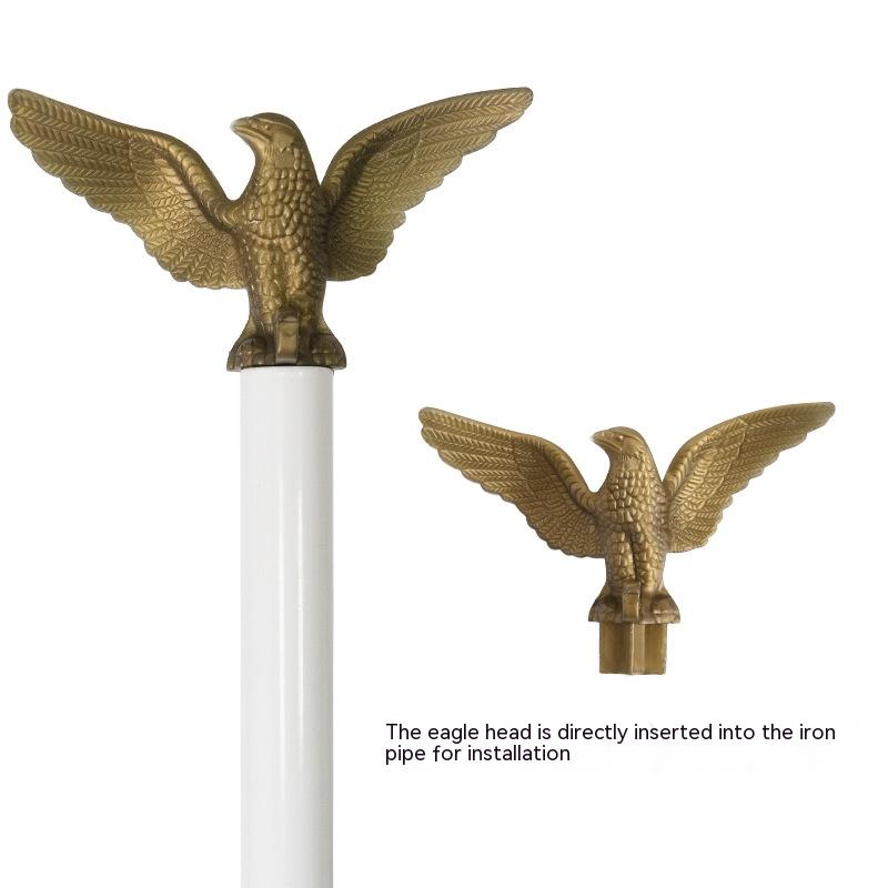 3-Section Aluminum Flagpole Wall Mount Split Eagle Head Outdoor Flag Display