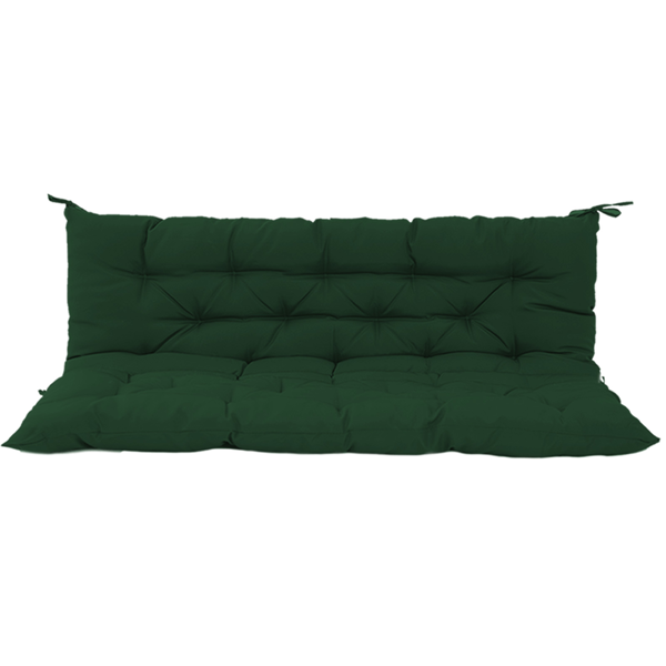 60-Inch Waterproof Outdoor Swing Cushion with Backrest - Dark Green