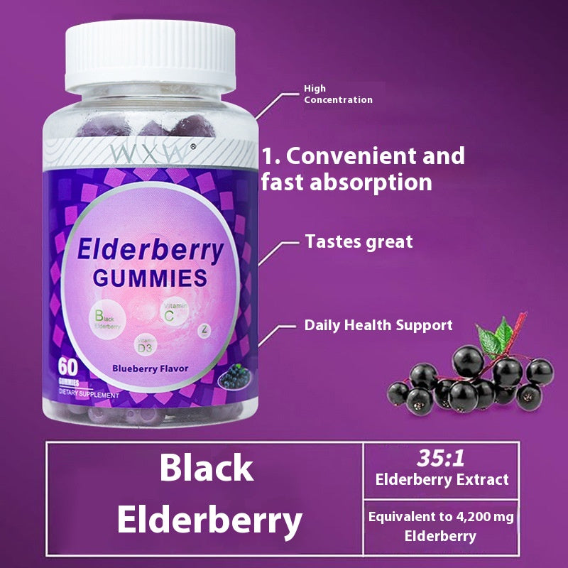 Elderberry Vitamin D3 Gummies - Blueberry Flavor