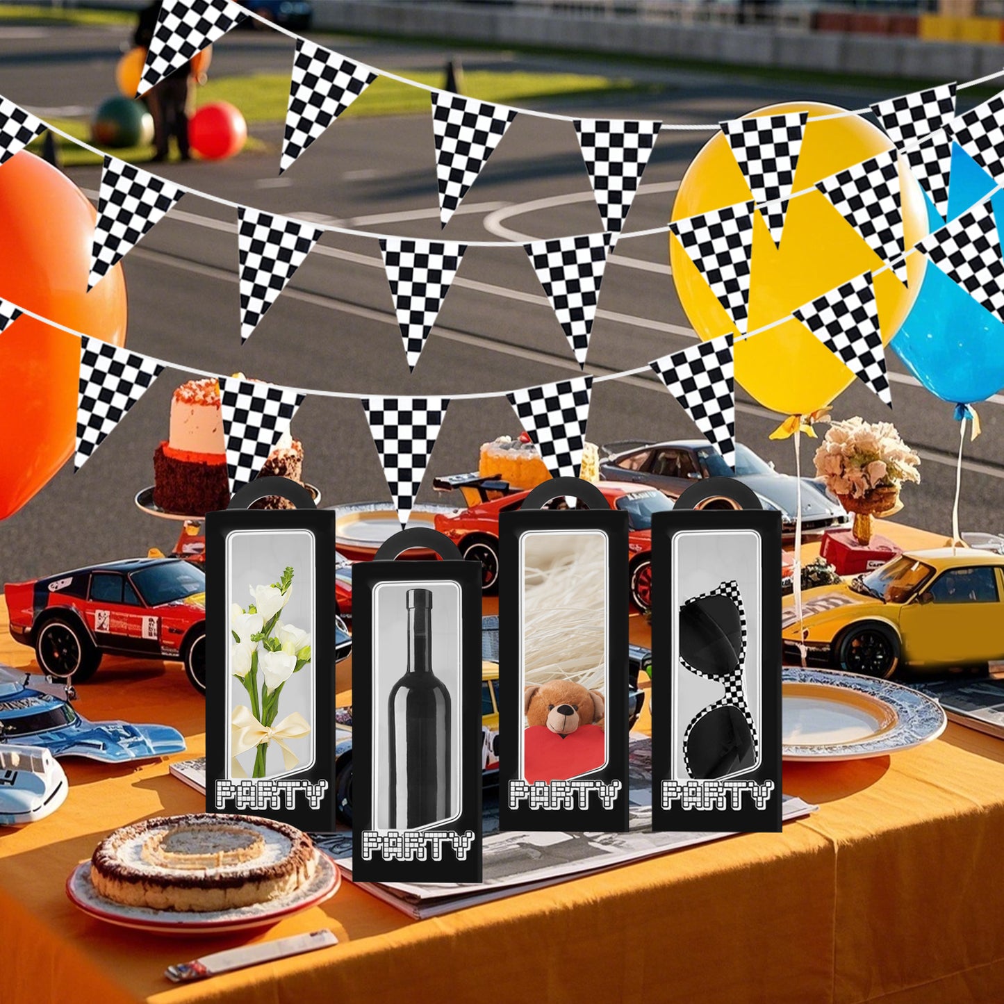 Racecar Party Decoration Set - 48 Pcs with Sunglasses & Gift Boxes