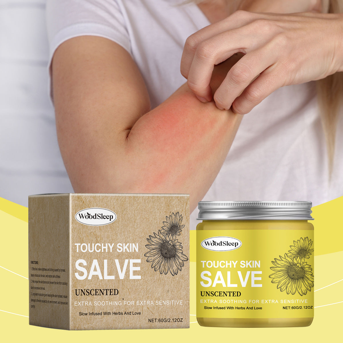 Herbal Skin Soothing Cream for Dry and Red Skin - Hydrating Body Care 60g