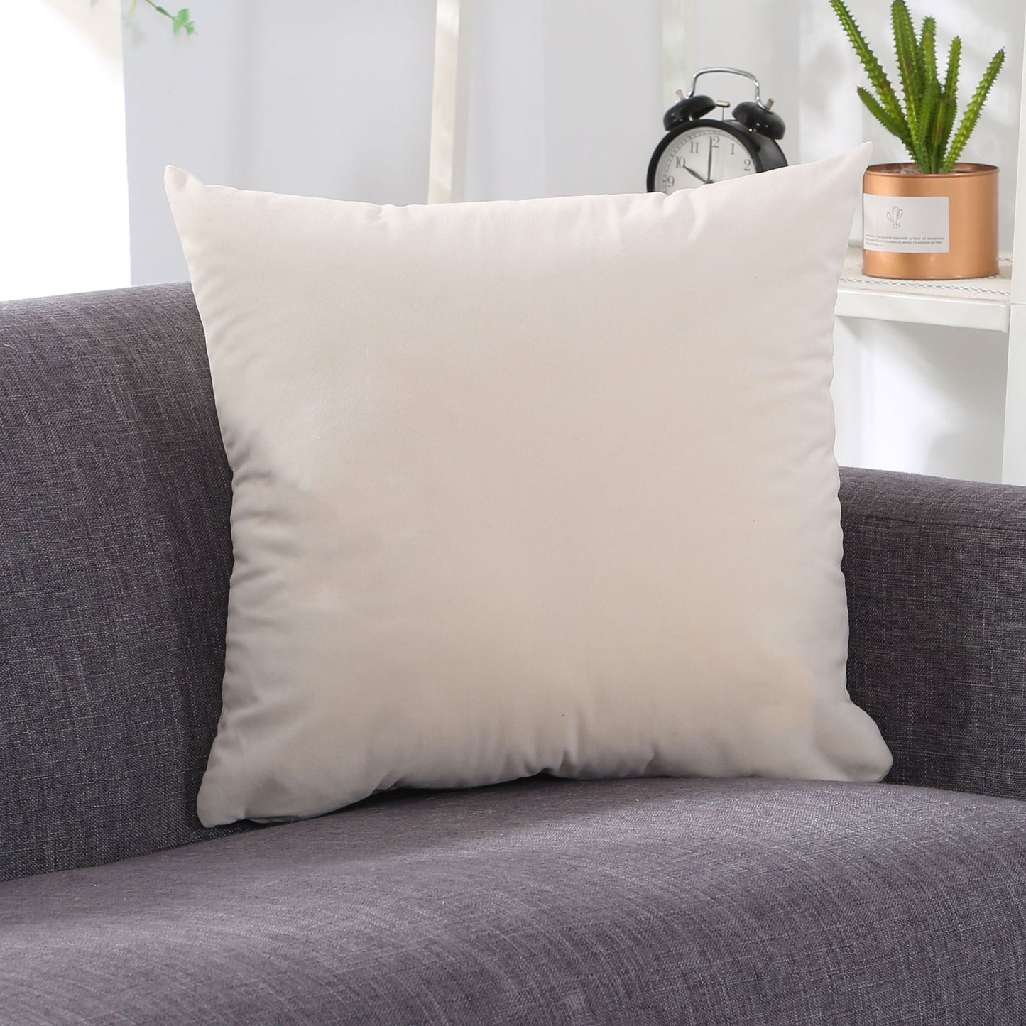 Large Lumbar Cushion Cover for Sofa Bed Office Chair - Frosted Velvet