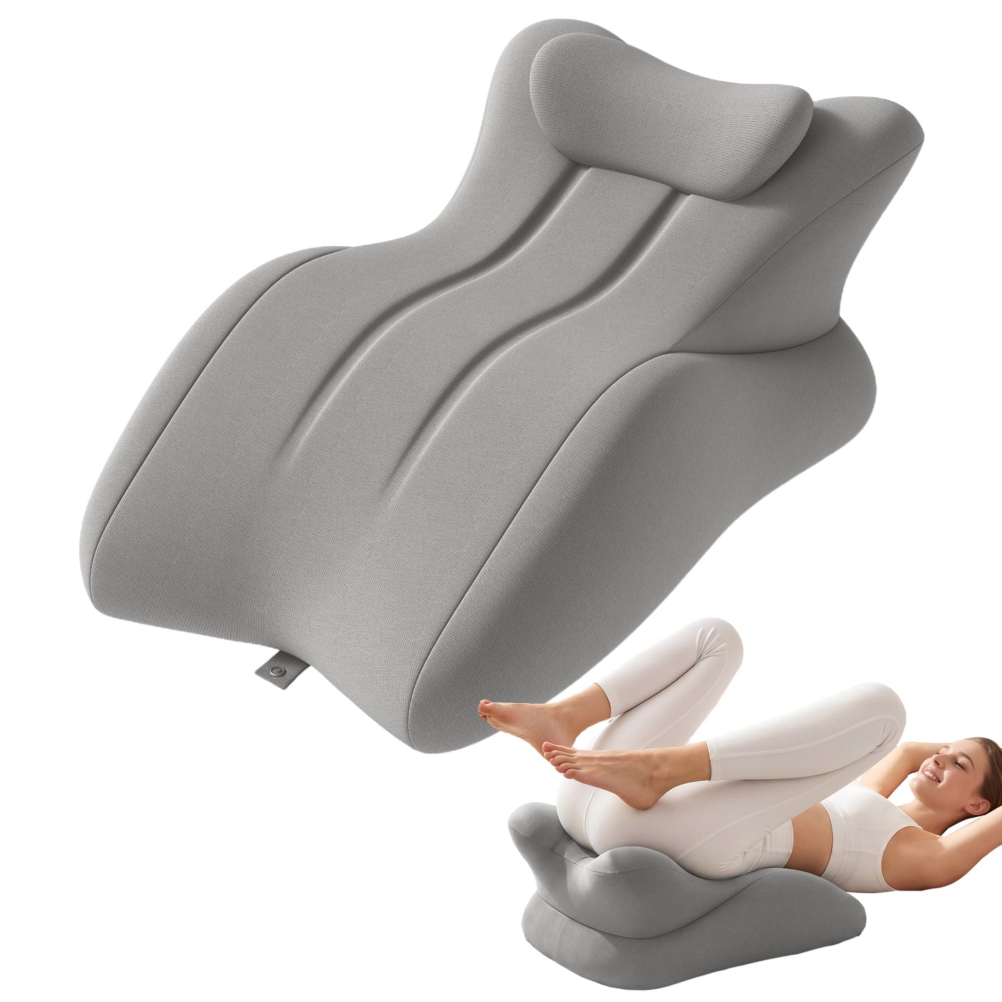Ergonomic Memory Foam Support Pillow for Couples - Grey