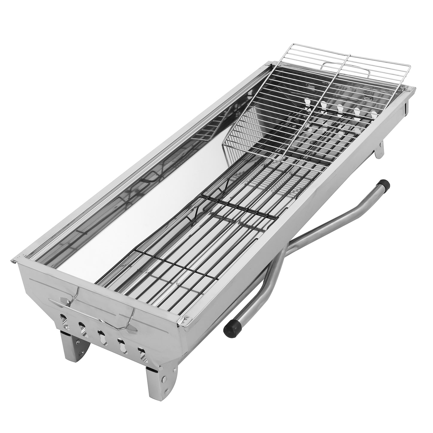 Portable Stainless Steel Barbecue Grill - 100x31x71cm
