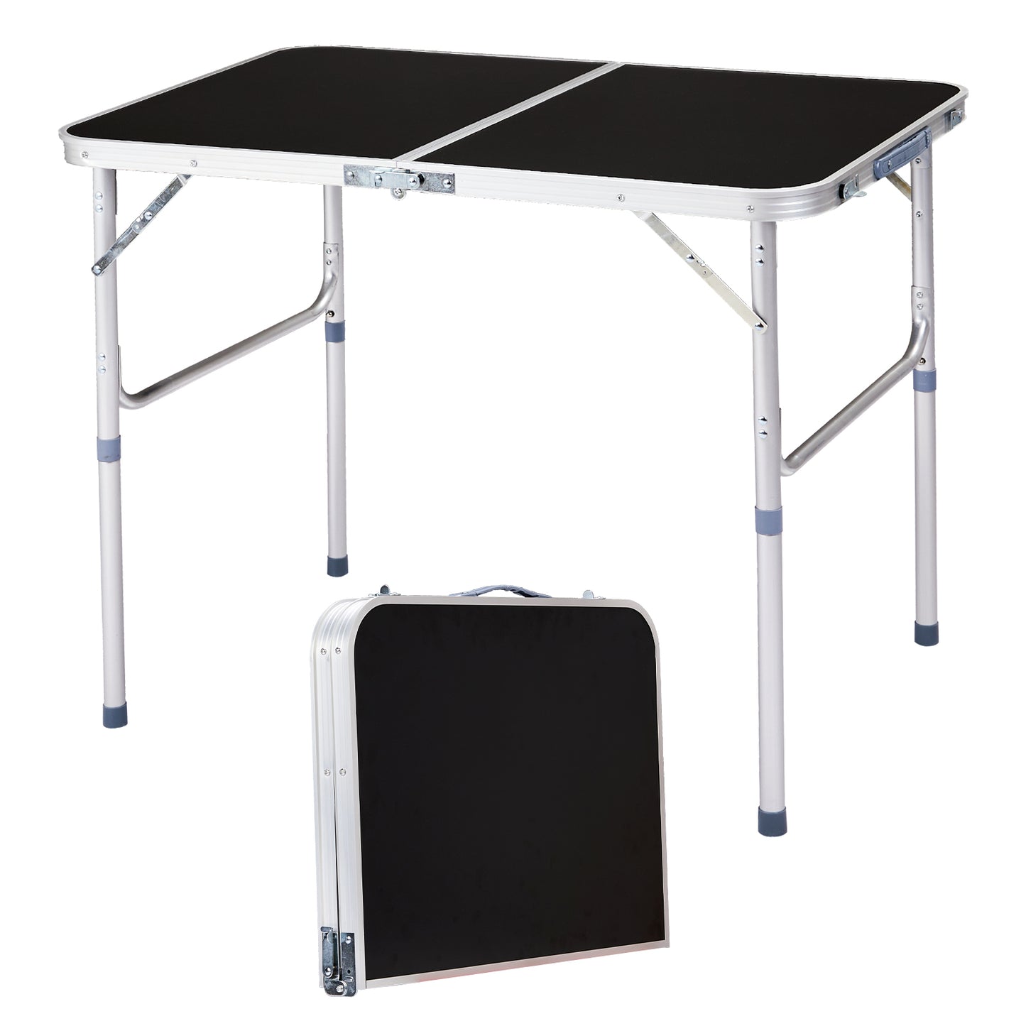 3ft Black Aluminum Alloy Folding Table - Outdoor Dining & Camping