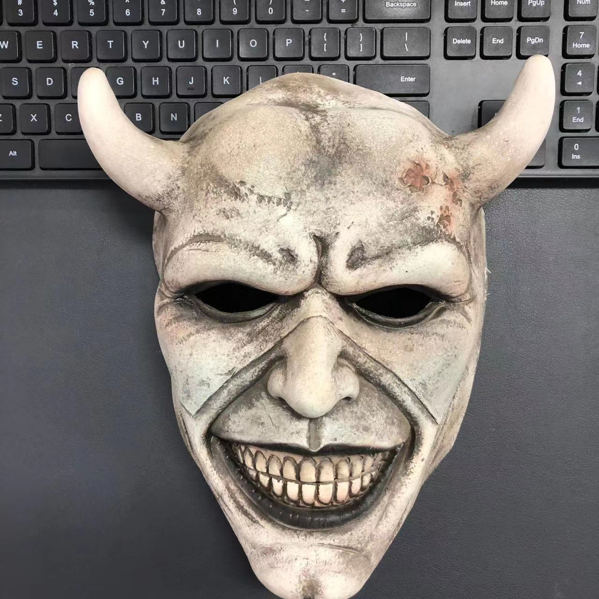 Black Latex Mask Headgear for Halloween and Party Costumes - Split Design