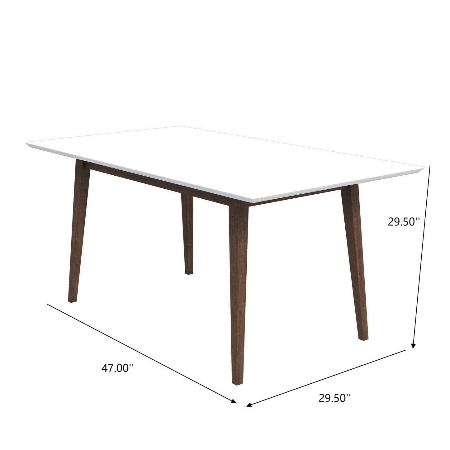 Levi Modern Solid Wood Rectangular Dining Table - 47 Inch