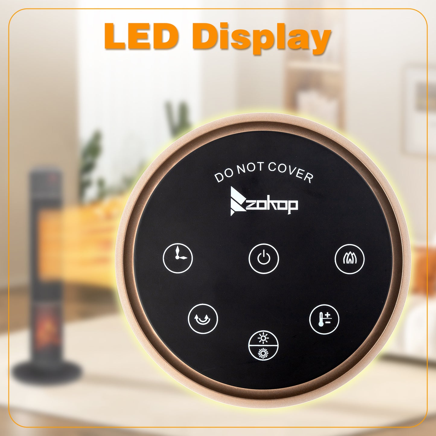32inch Tower Space Heater with 3D Flame Effect, 1500W Portable Electric Heater with Thermostat, Oscillation, Timer & Remote