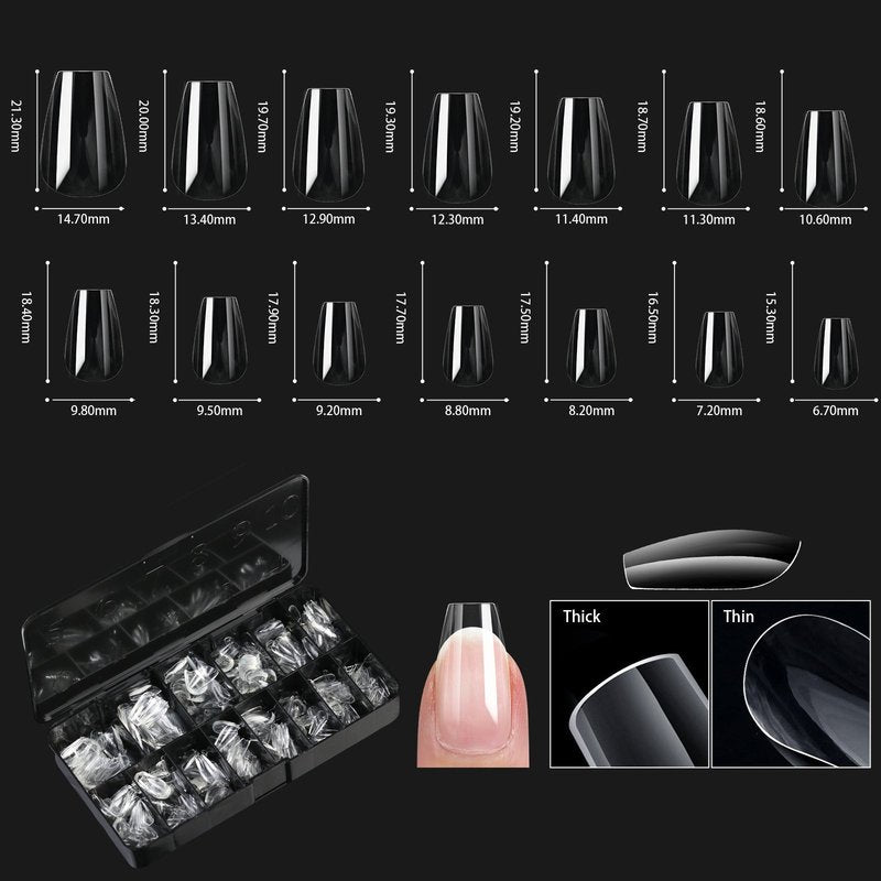 Transparent Nail Tips Set - False Nails for Manicure