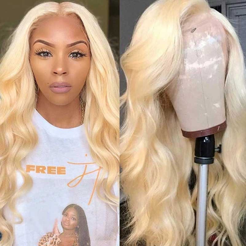 Honey Blonde 613 Body Wave 13x4 Lace Front Human Hair Wig