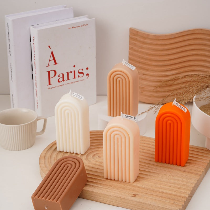 Geometric Arch Soy Wax Aromatherapy Candle - Handcrafted Home Fragrance