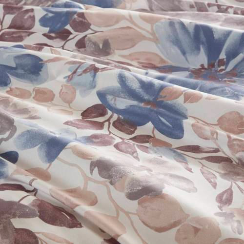Floral Comforter Set with Bed Sheets - Blue Queen Size