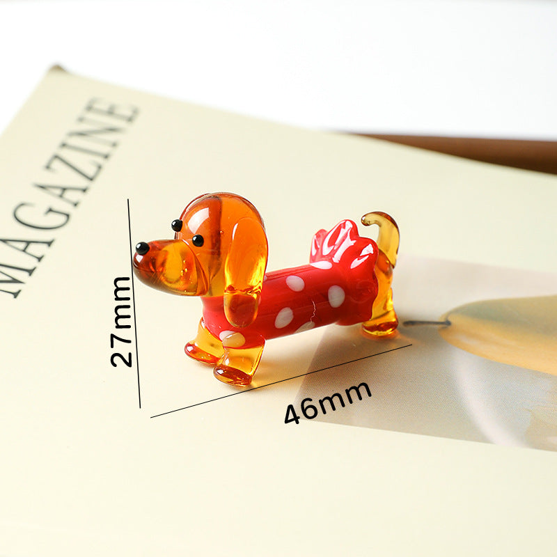 Decorative Glass Pet Figurine for Living Room - Modern Animal Ornament