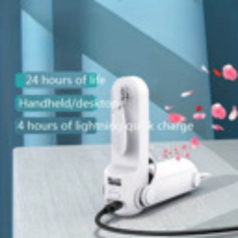 Portable Folding Handheld Fan with USB Power Bank & Flashlight - 3-in-1 Mini Fan