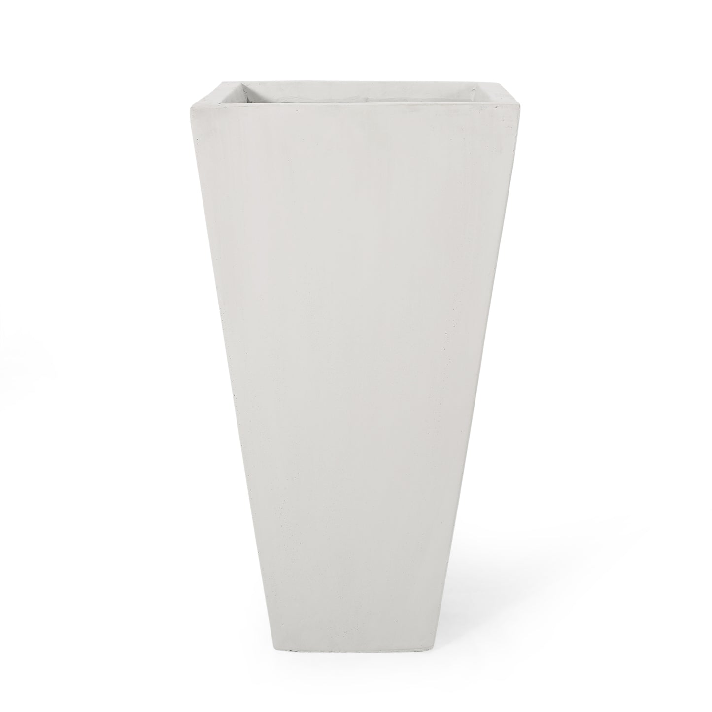 13 Outdoor Modern MGO Small Cast Stone Planter, White