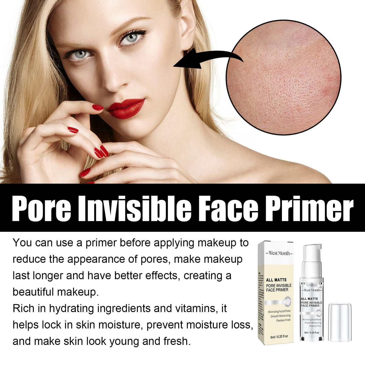 Invisible Pores Primer Cream - Brightening Skin, 6ml