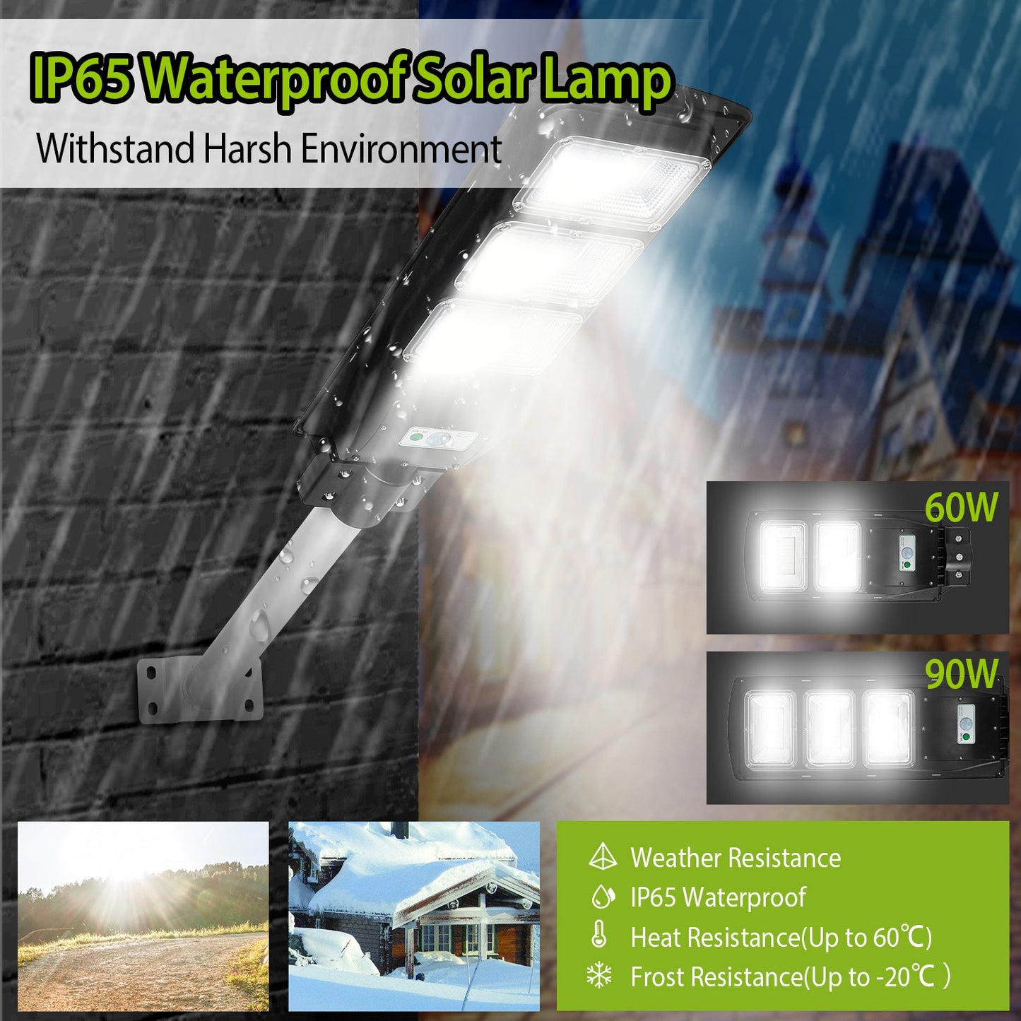 Solar Street Light 180 LEDs Waterproof Outdoor Security Lamp with Radar Sensor