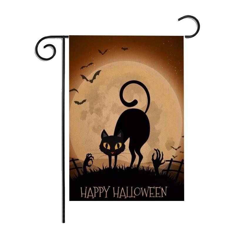 Double Sided Christmas Banner Linen Garden Festive Flag for Holiday Decoration