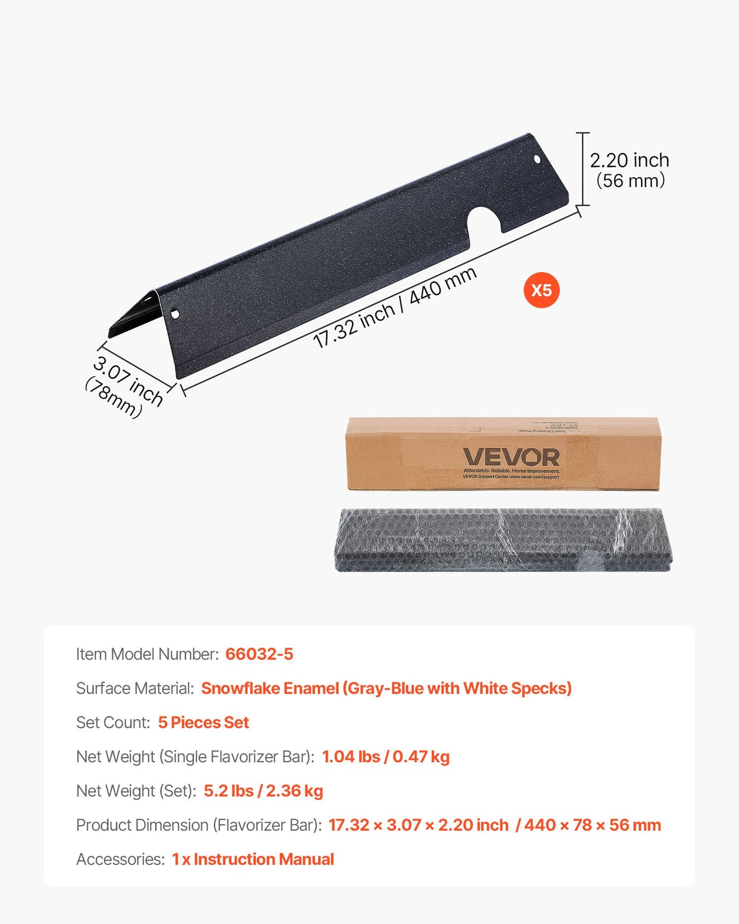 5 Flavorizer Bars Replacement for Weber Genesis II 300 Series