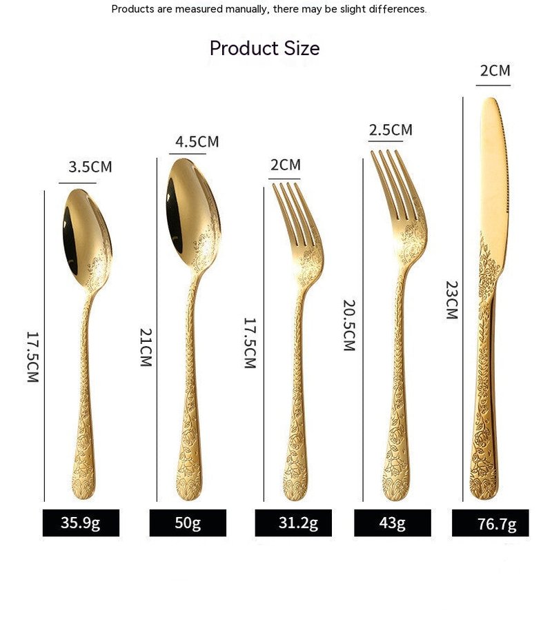 Stainless Steel Flatware Set with Knives, Spoons & Forks - Multiple Colors