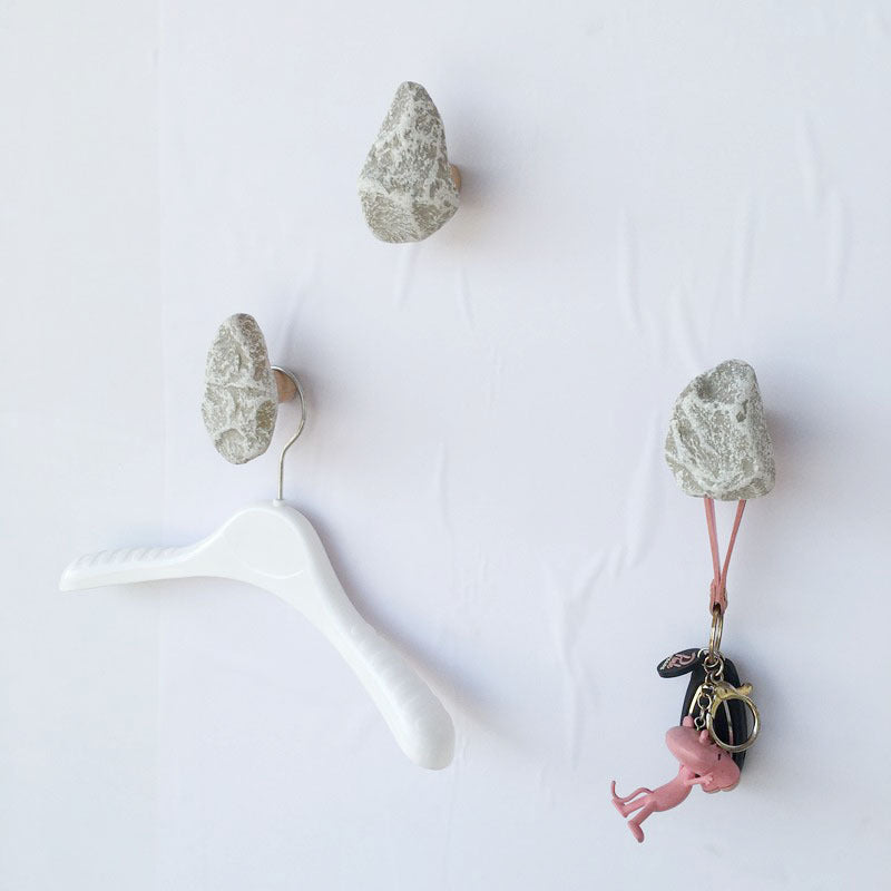 Cobblestone Solid Wood Wall Hook Hanger for Cloakroom - Modern Simple Design