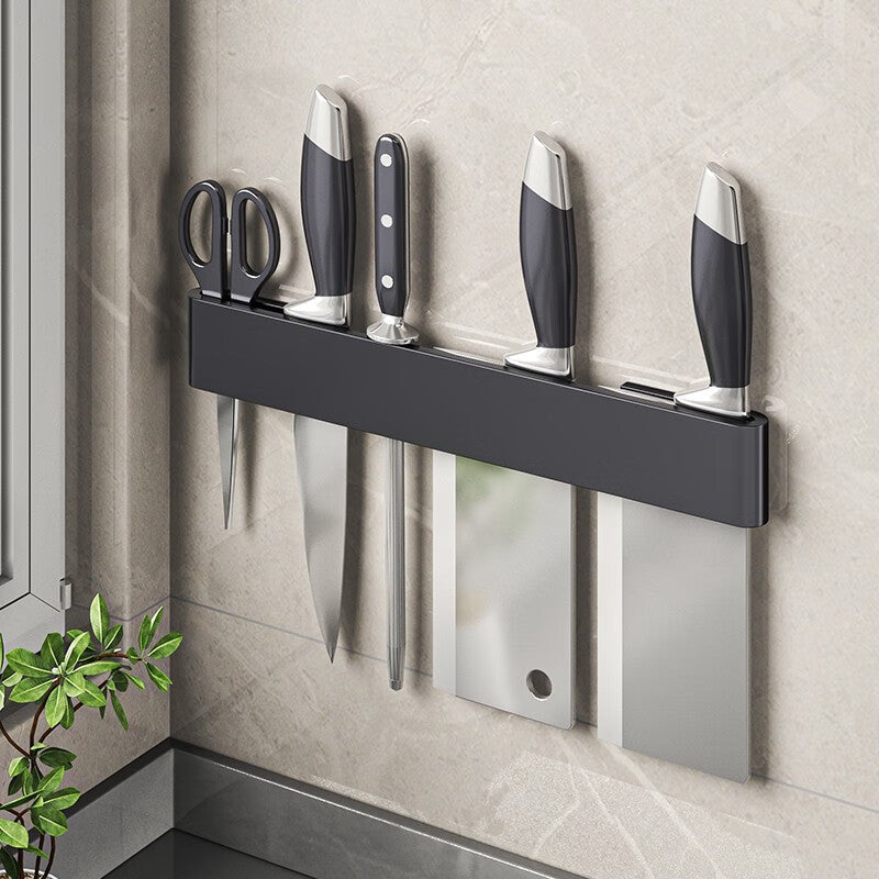 Multi-Functional Wall-Mounted Kitchen Shelf Organizer - Modern Steel Storage Rack