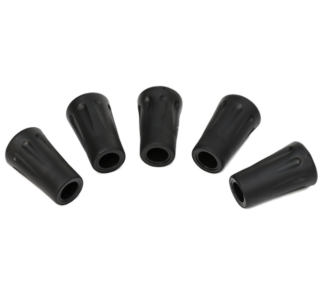 Outdoor Trekking Pole Rubber Sleeve - Round Tip Cover, Black, 20PCS