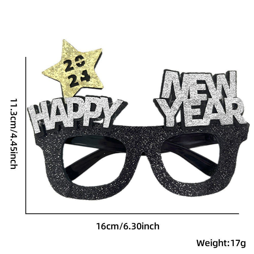 Funny New Year Party Glasses Photo Props - Holiday & Celebration Accessories