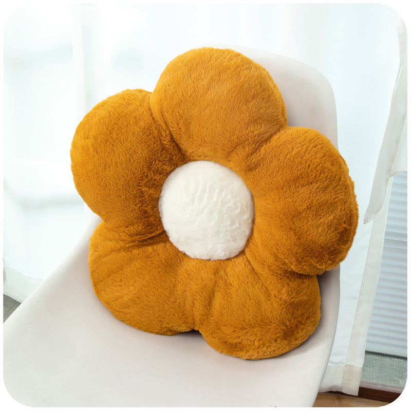 Fluffy Flower Seat Cushion - Plush Floor Sofa Throw Pillow for Bedroom & Office