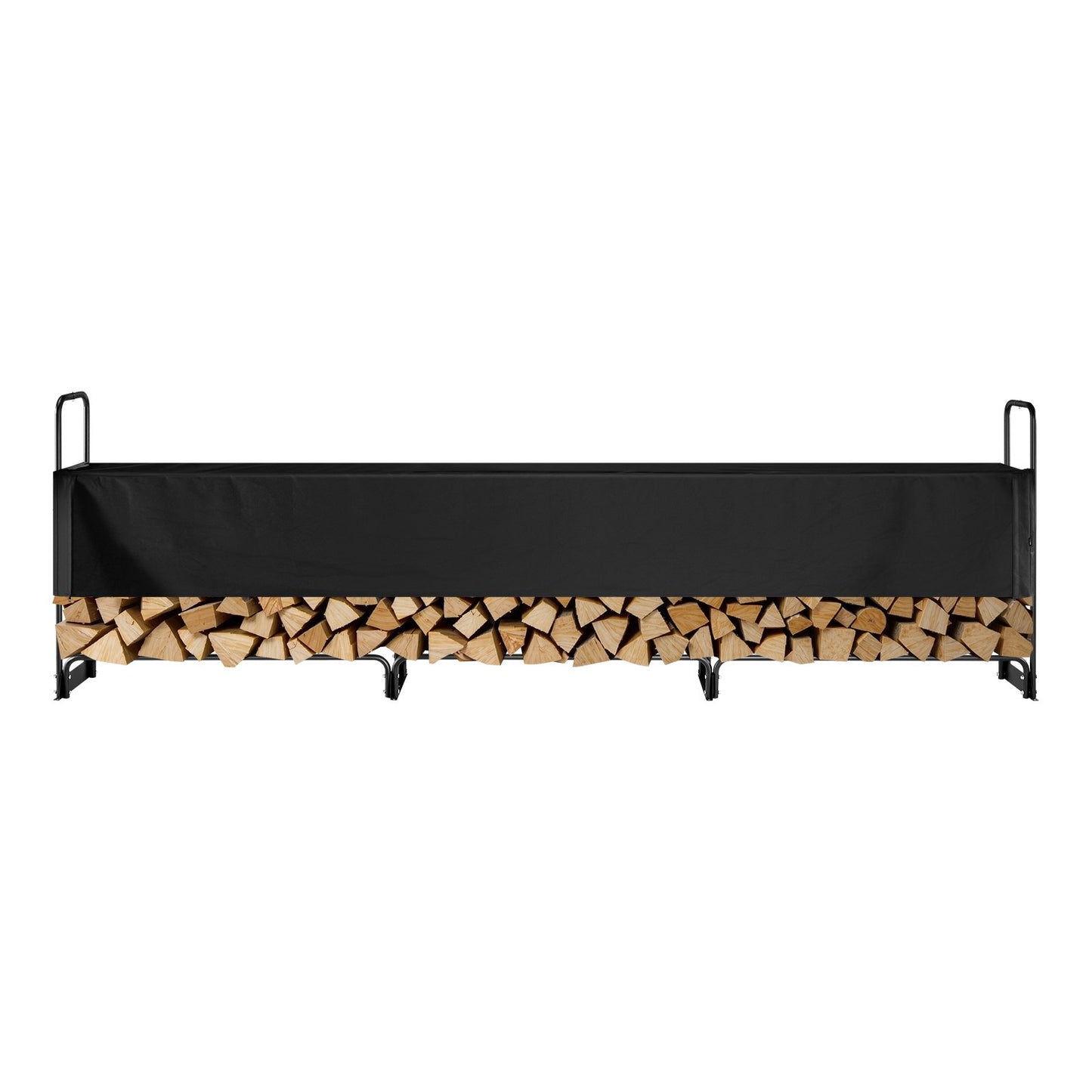 Heavy Duty Firewood Rack with Cover - 12.7FT Outdoor Log Storage for Patio & Fireplace