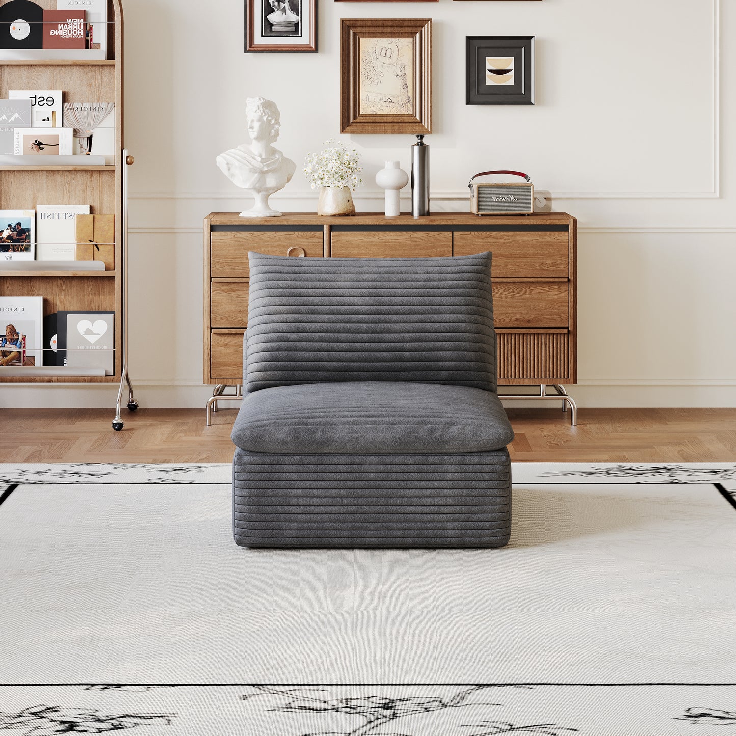 Modular Middle Seat - Dark Grey Fabric Cushion