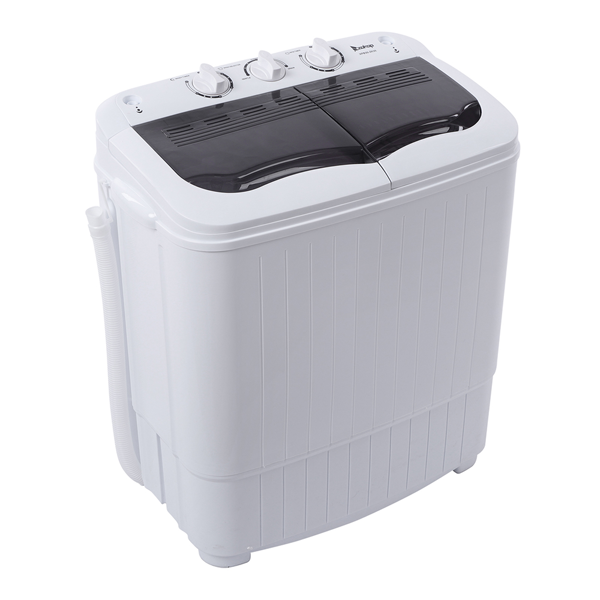 14.3lb Semi-Automatic Gray Washing Machine with Cover - Home Appliance