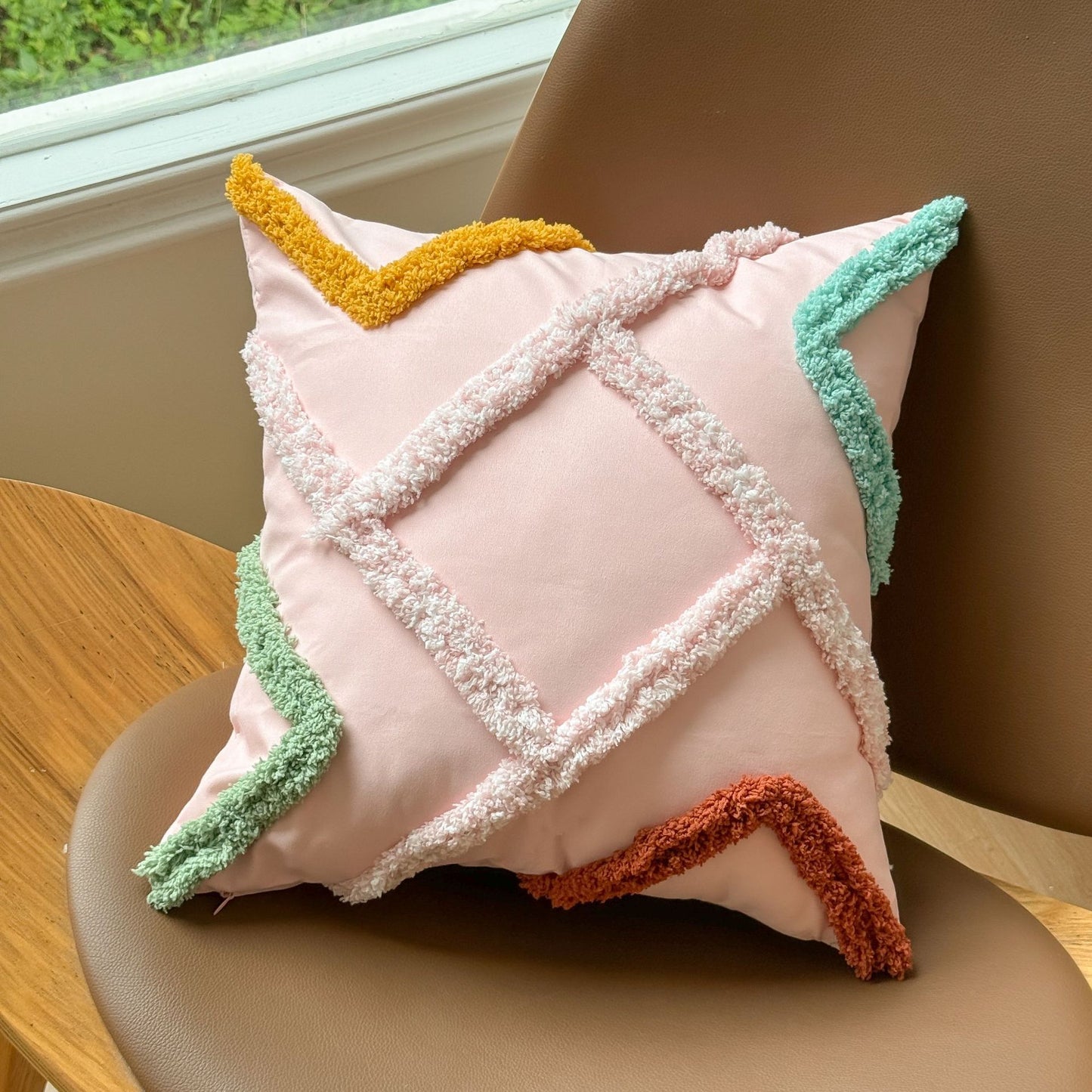 Bohemian Striped Tufted Pillow Cover 45x45cm - Light Luxury Home Decor