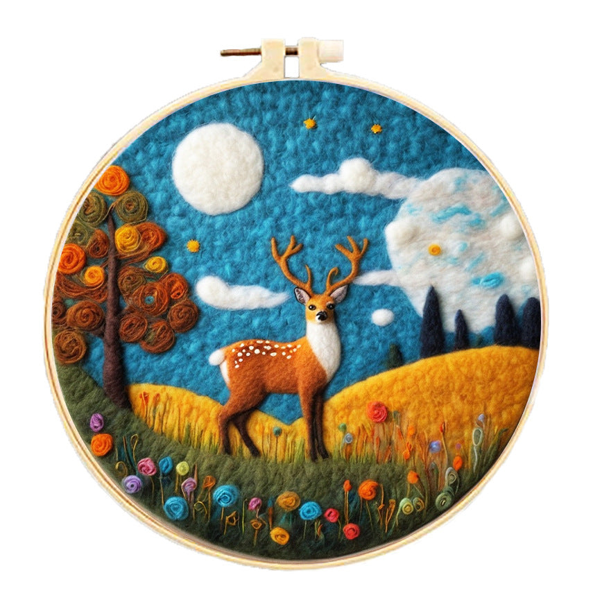 Embroidery Needle Felt Blanket Painting Kit - House Decor & Crafts