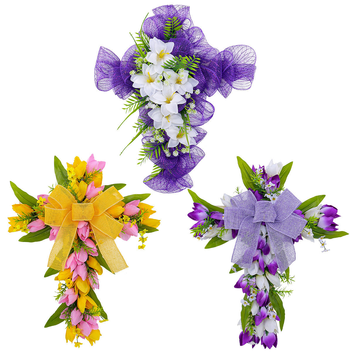 Emulational Flower Vine Circle Decor Door Wall Pendant - Home & Garden