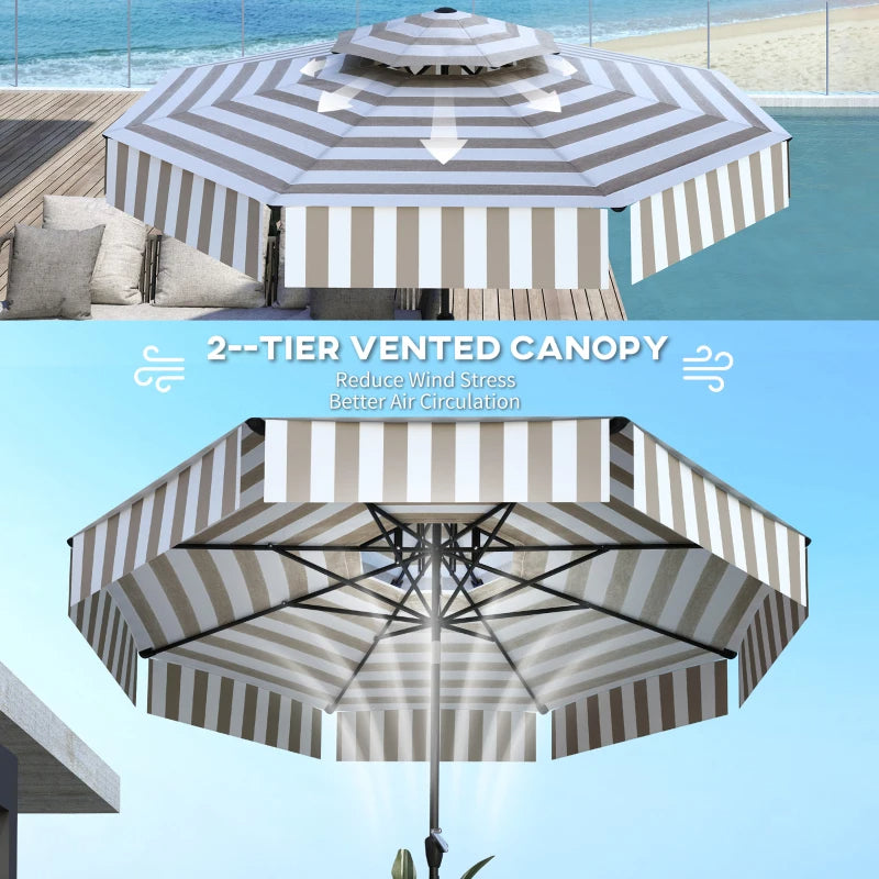 8.6FT Patio Umbrella with UPF 30+ Protection - Light Gray