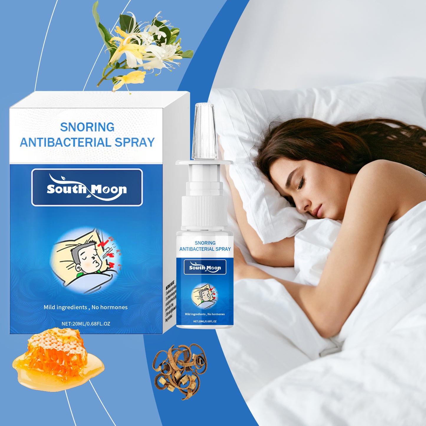 Natural Nasal Snore Relief Spray - 20ml Herbal Sleep Aid