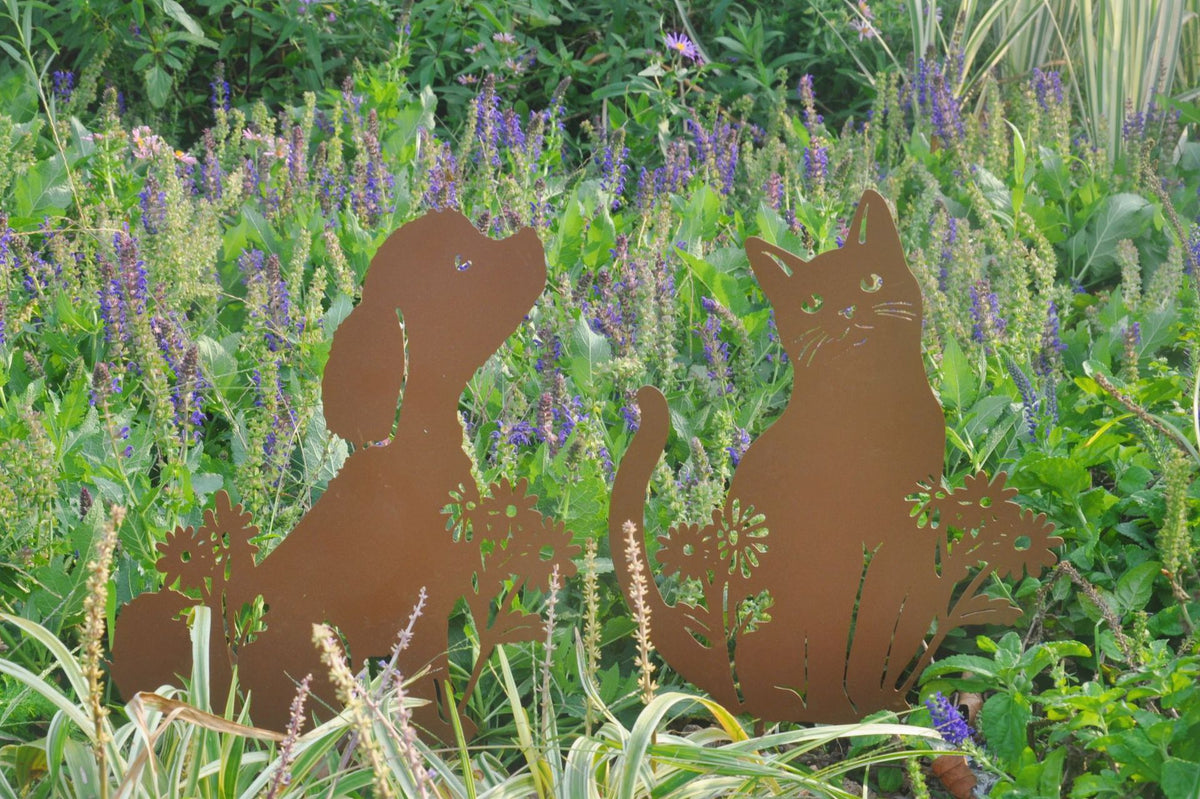European-Style Pastoral Iron Kitten Flower Holder Garden Wall Decor